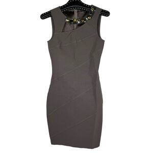 Maria Bianca Nero Jewel Neckline Sleeveless Sheath Dress Small NWOT